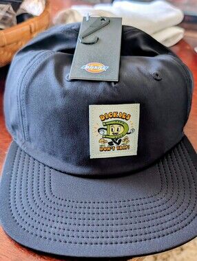 Dickies Kids Black Hat with Yellow 'Don't Trip' Patch
